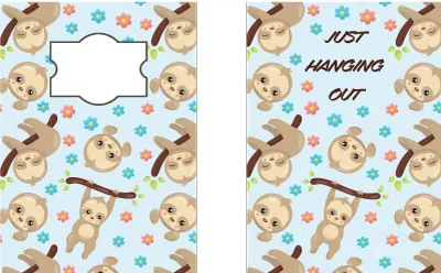 sloth-notebook-cover free printable
