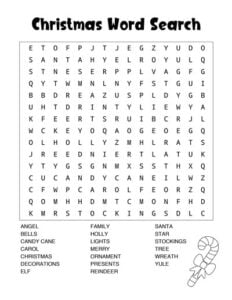 7+ Free Printable Christmas Word Searches - The Artisan Life