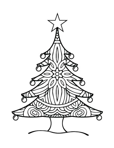 Free Printable Christmas Tree Coloring Pages - The Artisan Life