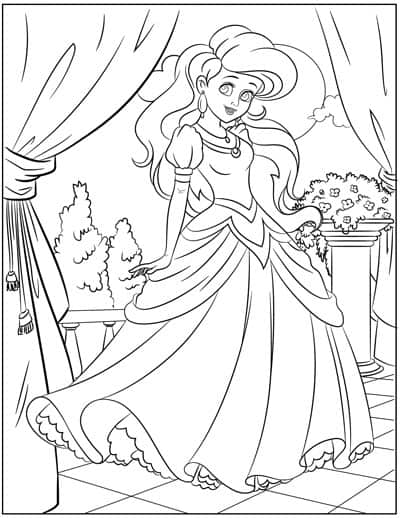 dancing princess coloring page