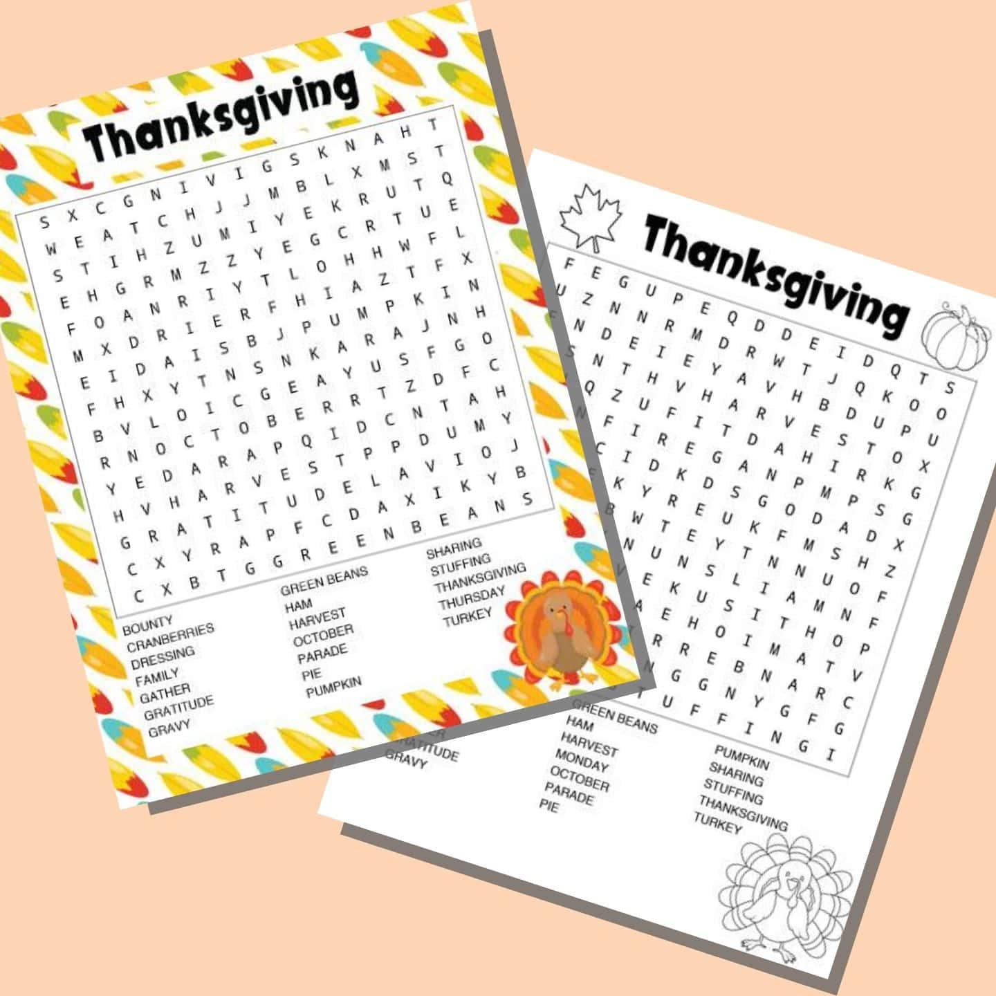 Free Printable Canadian Thanksgiving Word Search