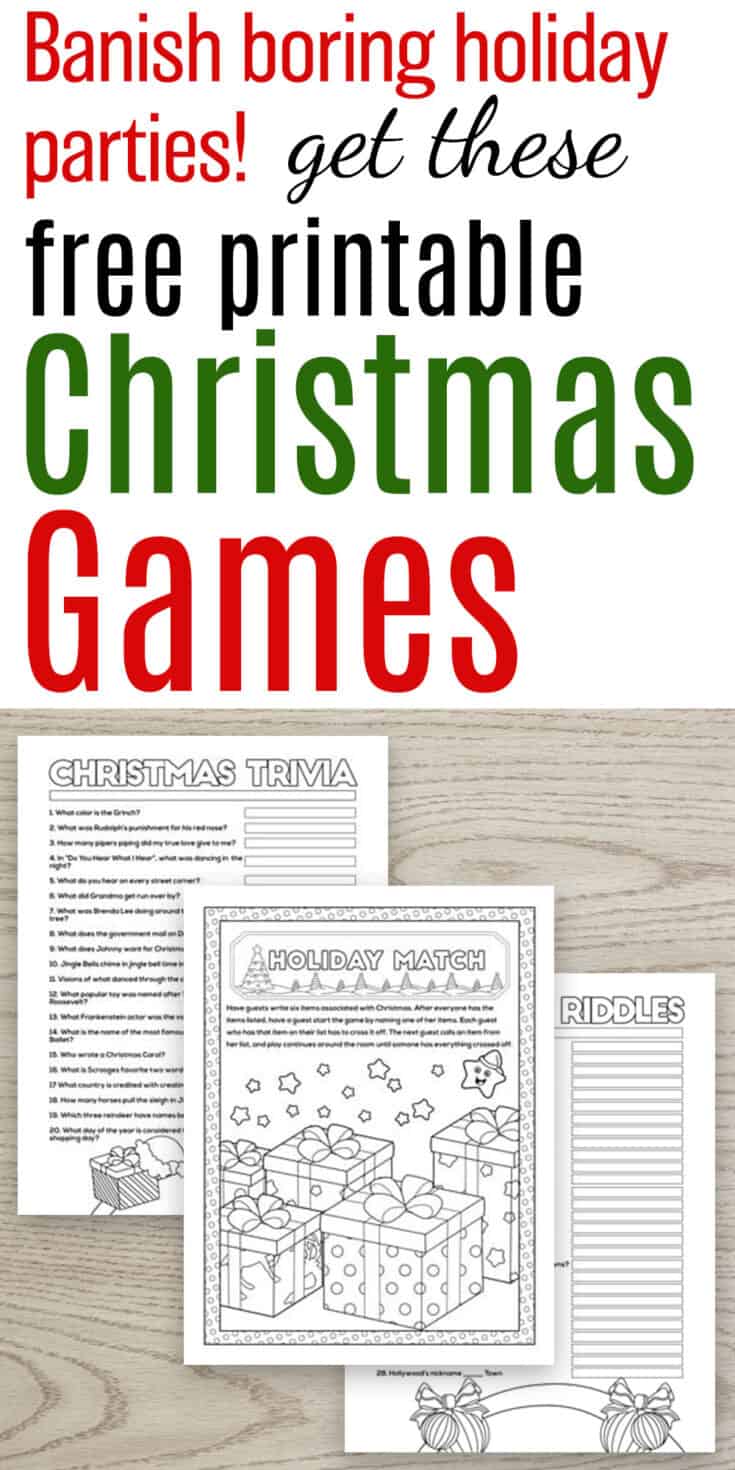 Free Printable Christmas Games for Parties and Families  The Artisan Life