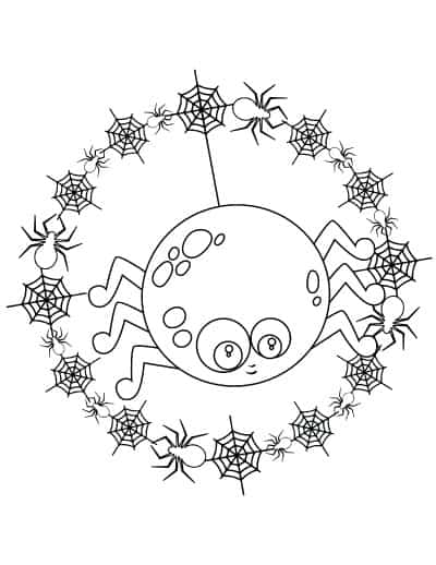 cute spider coloring page