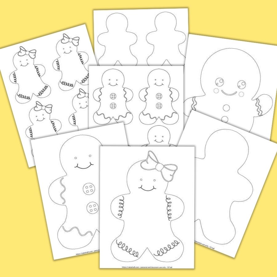 11 Free Printable Gingerbread Man Templates (great for kid's holiday