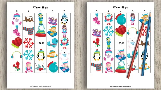 free printable winter bingo