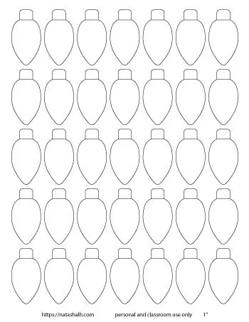 christmas light bulb pattern template