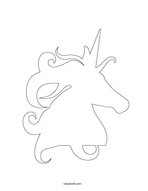 Unicorn head with mane template
