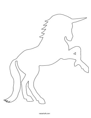 Rearing unicorn outline