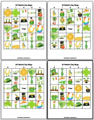4 free printable st patrick's day bingo cards