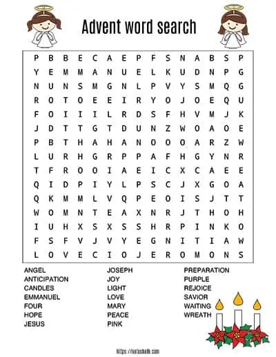 Word Search Advent Calendar Prntbl concejomunicipaldechinu gov co