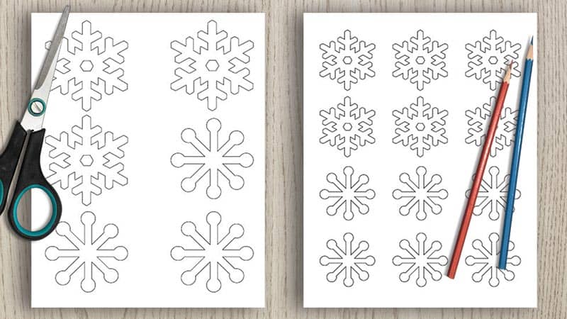 preview of free printable snowflake templates