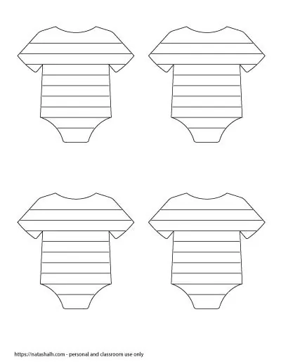 Printable Onesie Favor Tag Template Gender Neutral Baby 