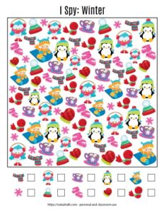 Winter I Spy Printable - The Artisan Life