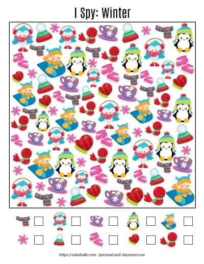 Winter I Spy Printable - The Artisan Life