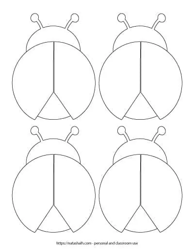 four printable ladybug outlines without spots