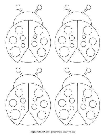 ladybug template black and white