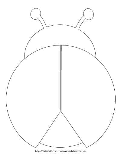 ladybug template without spots - large