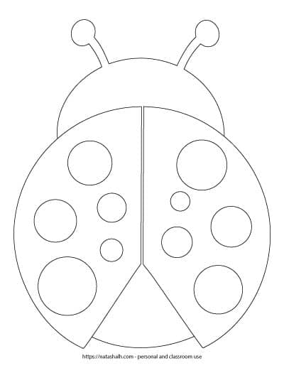 free printable large ladybug template with spots