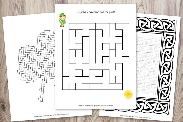 10 free st patrick s day maze printables easy no prep activity for kids at home the artisan life