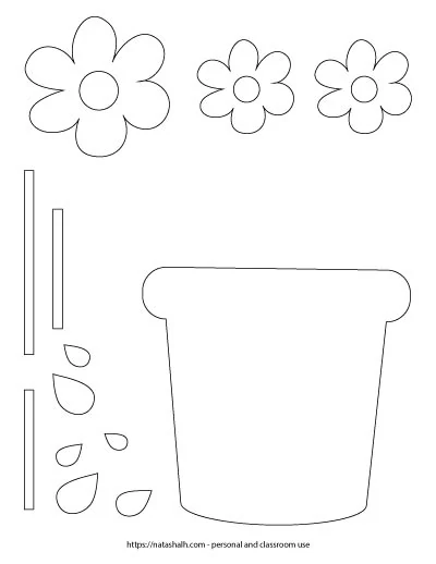 mother's day flower pot template - printable Mother's Day craft