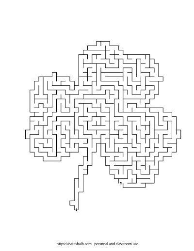 Shamrock shaped maze for St. Patrick's Day