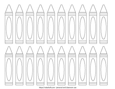 20 black and white crayons to color - free printable crayon template