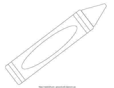 11" long black and white crayon template. Extra large crayon template.
