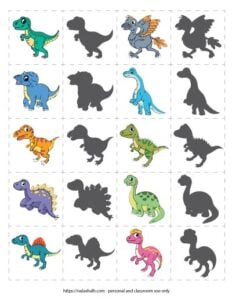 Free Printable Dinosaur Matching Game (for your dino-loving child ...