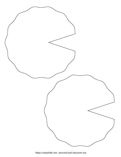 Two lily pad templates with wavy edges