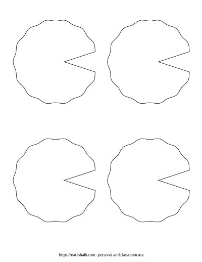 Four medium lily pad templates with a wavy edge