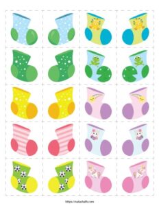 Free Printable Sock Matching Game (fun indoor activity for toddlers ...