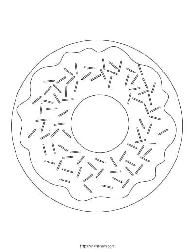 Free printable sprinkle donut coloring page