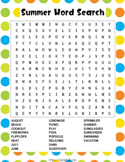 Free Printable Summer Word Search The Artisan Life