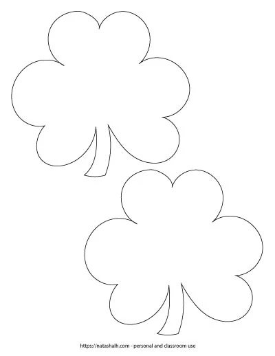 Two 5.5" wide shamrock outlines on one page
