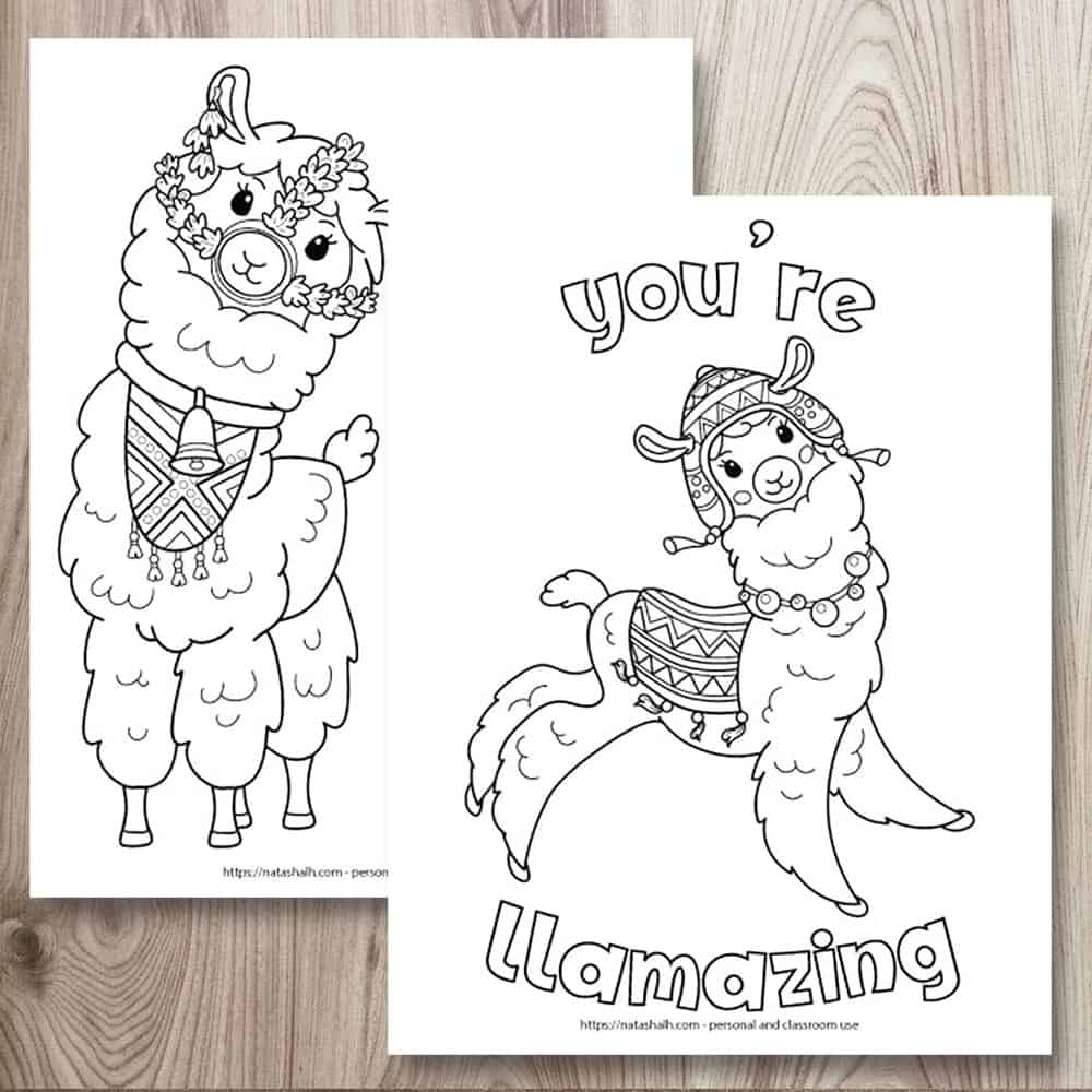 Ridiculously Cute Llama Coloring Pages for kids & teens   The ...
