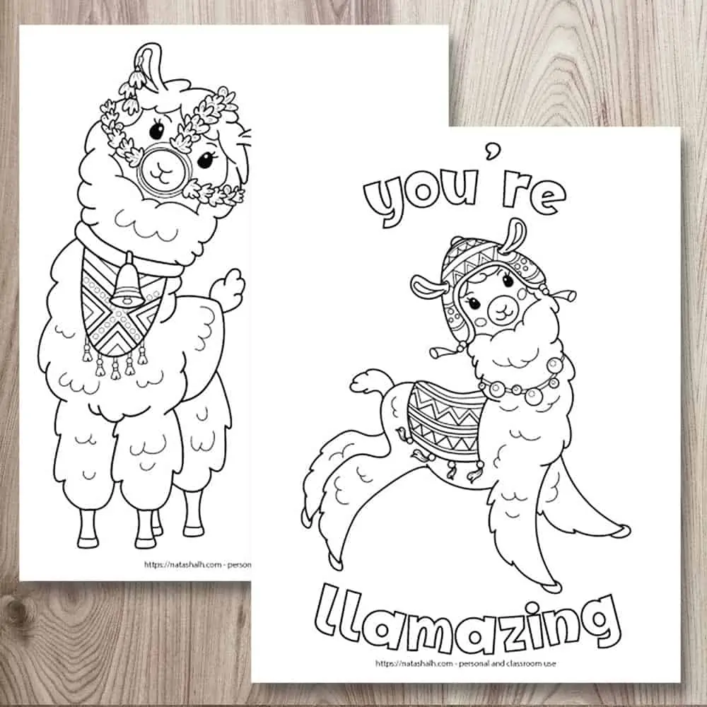 Ridiculously Cute Llama Coloring Pages For Kids Teens The Artisan Life
