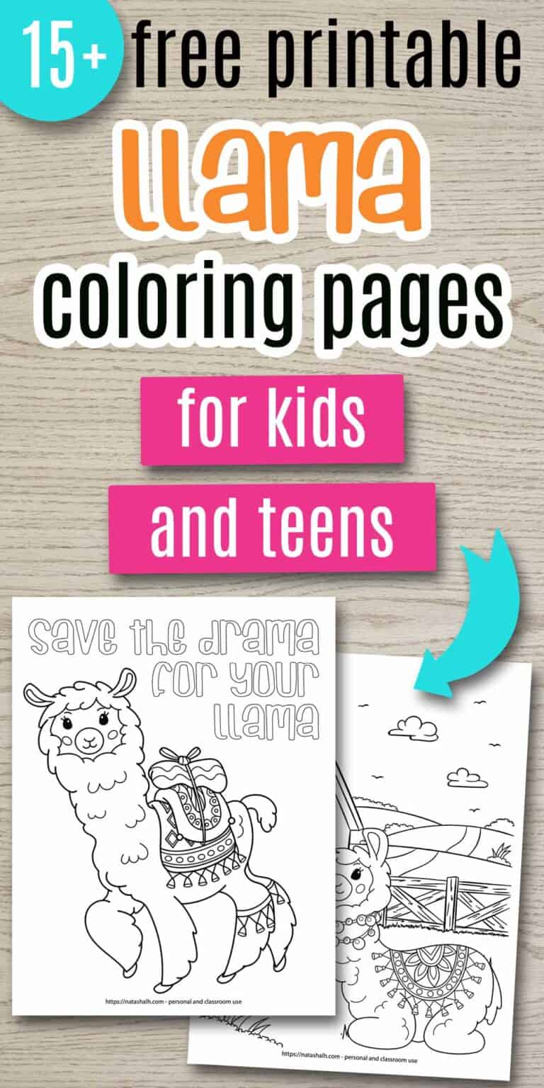 Ridiculously Cute Llama Coloring Pages (for kids & teens) - The Artisan ...