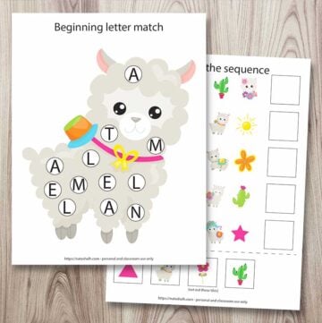 Super Cute Free Printable Llama Preschool Pack (to keep your kids busy ...