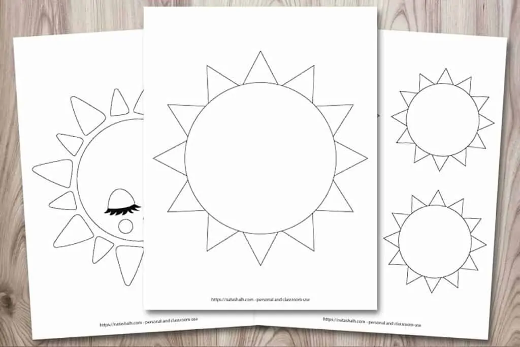 sun template to print