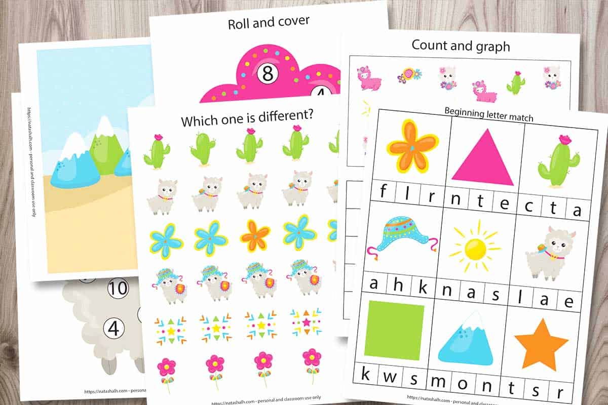 Super Cute Free Printable Llama Preschool Pack (to keep your kids busy ...