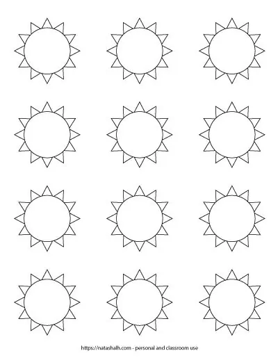 sun template to print