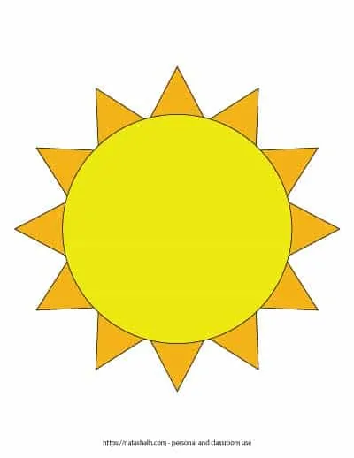 sun template to print