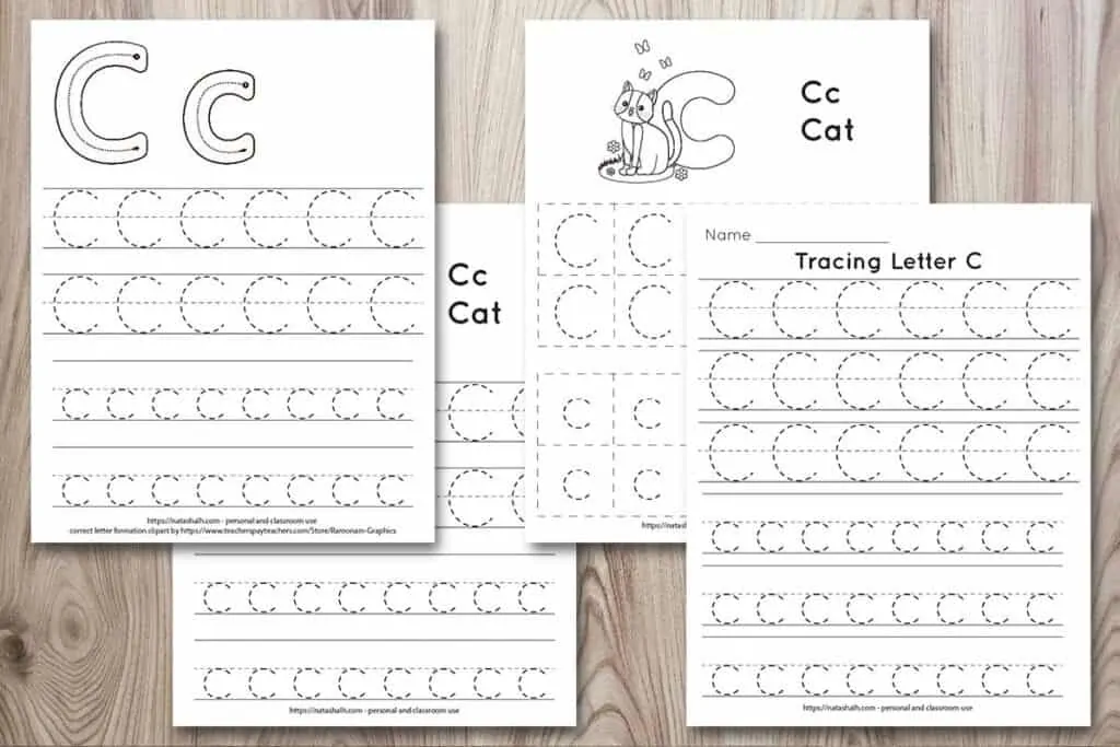 letter c tracing worksheets