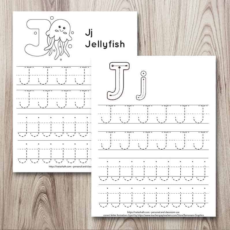 free printable letter j tracing worksheets j is for jellyfish the artisan life