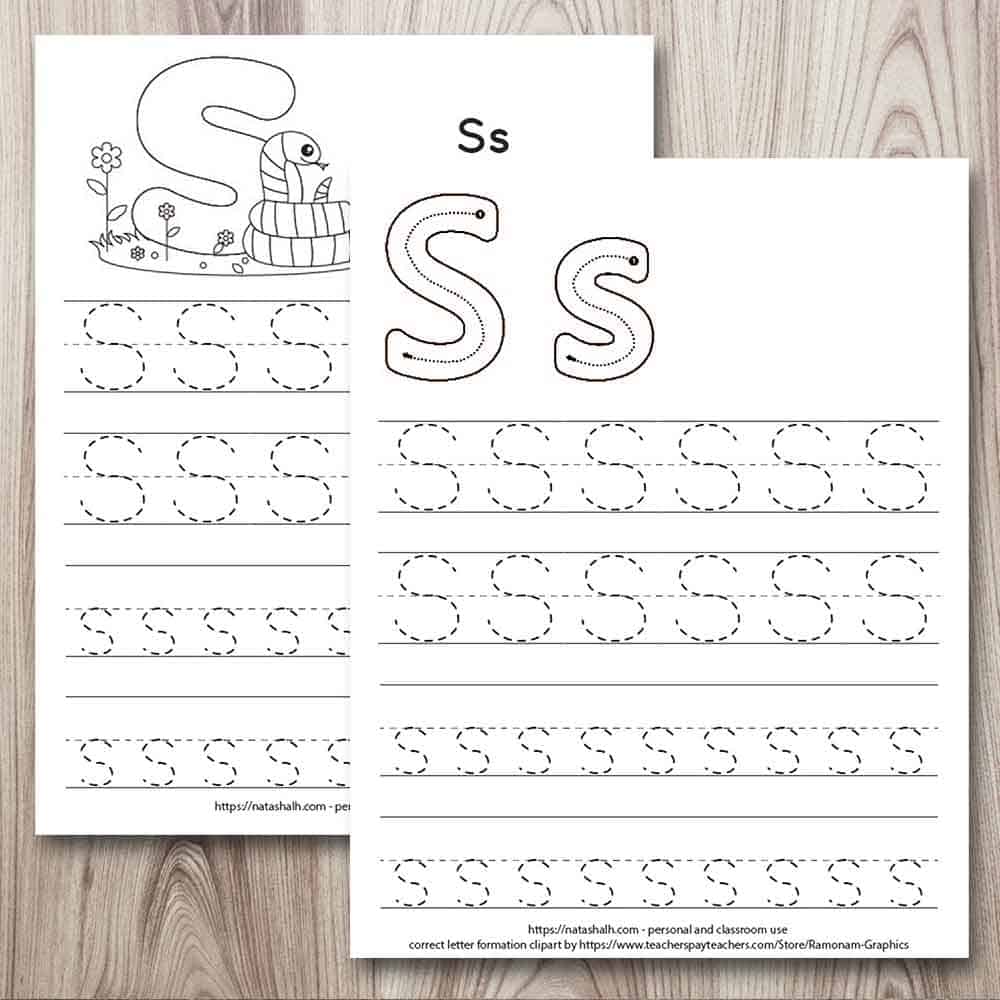 Free Printable Letter S Tracing Worksheets for Preschool & Kindergarten