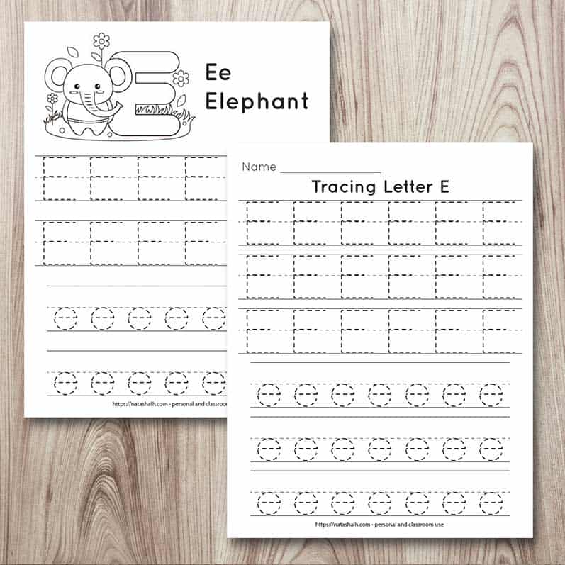 free printable letter e tracing worksheets the artisan life