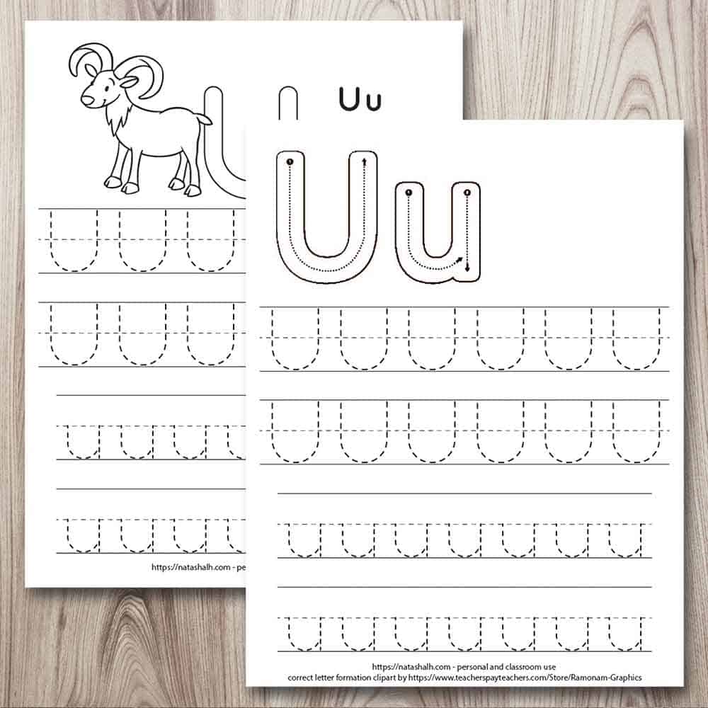 Free Tracing And Writing The Letter U Myteachingstation Com Letter U