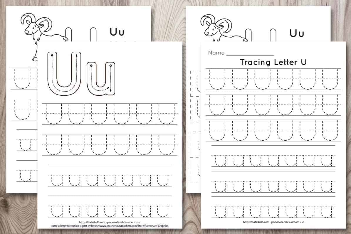 free printable letter u tracing worksheet teach your preschooler the