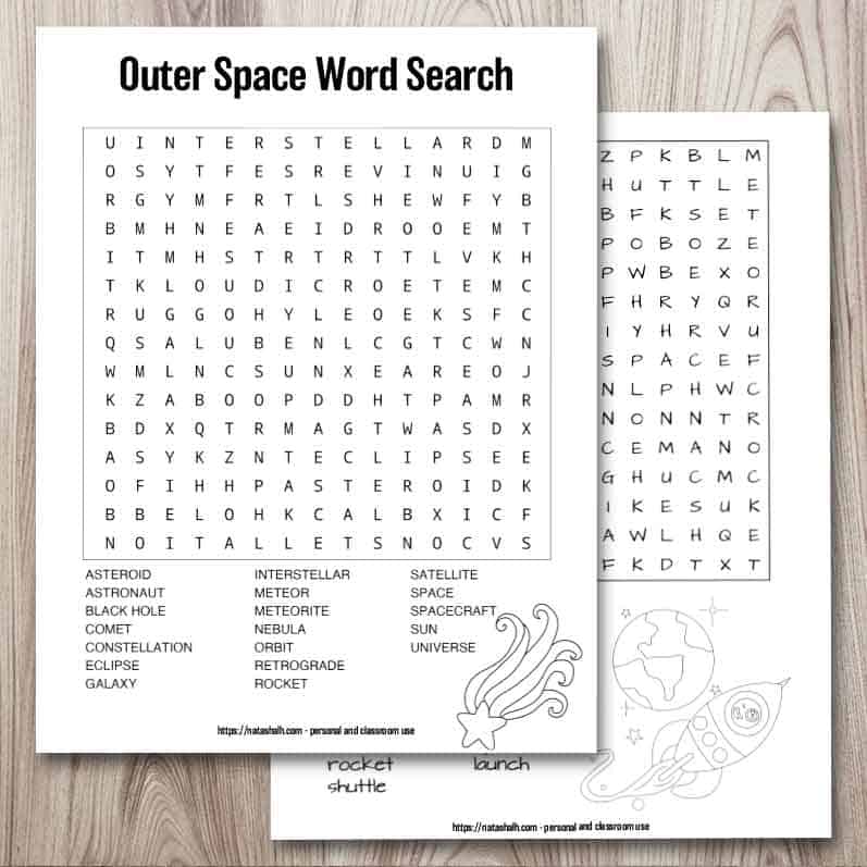 Outer Space Word Search Free Printable Printable Space Word Search Cool2bkids Kenley Matthews