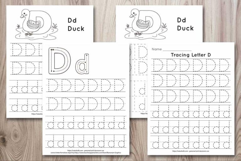 Free Printable Letter D Tracing Worksheets - The Artisan Life